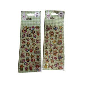 Vintage Easter Stickers 50 Pack - Cute Bunny Duck & Egg Designs - Scrapbooking C